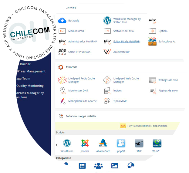 Software incluido en los planes de hosting